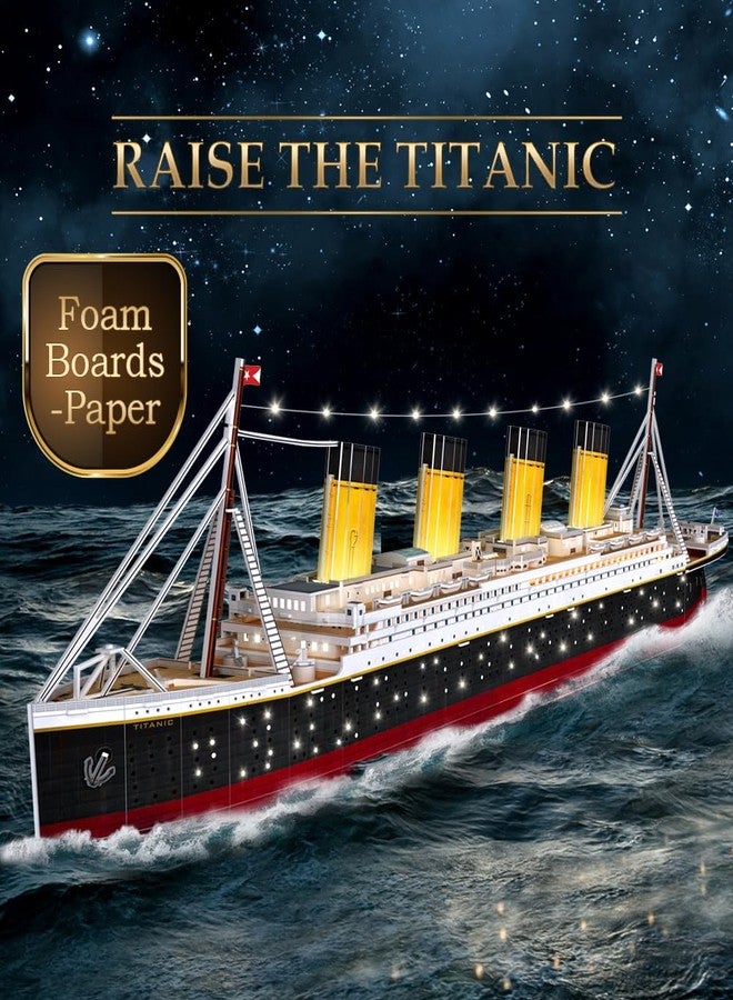 CubicFun Titanic 3D LED Puzzles for Adults 88 CM 266 Pieces,Titanic Toys for Teens, Home Decor Birthday Gifts Adults Valentines Day Gifts - Image 2